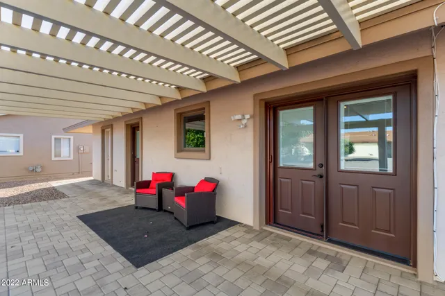 a living room with furniture
