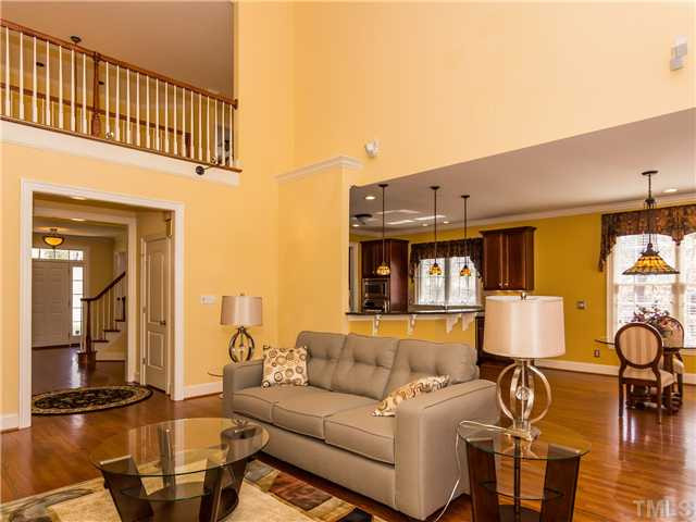8677 Barrett Ridge Road Wake Forest, NC 27587 - Photo 25 of 25 The family room is very open and has a Bose speaker system that will also convey with the sale of this lovely property. The open floor plan is certainly conducive to entertaining. Den/Family/Great Room