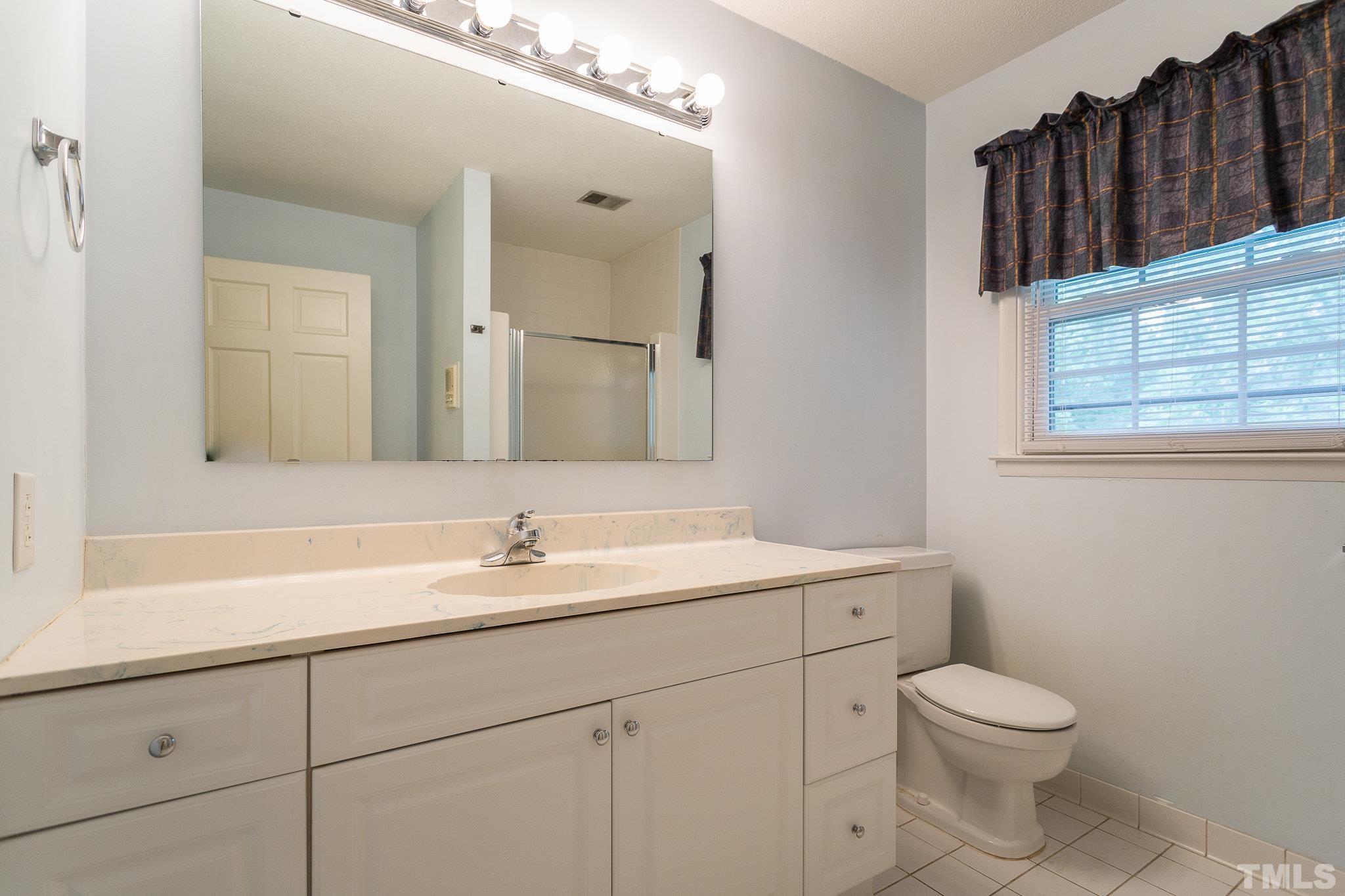 3213 Manor Ridge Drive Raleigh, NC 27603 - Photo 25 of 32 a bathroom with a toilet sink and mirror