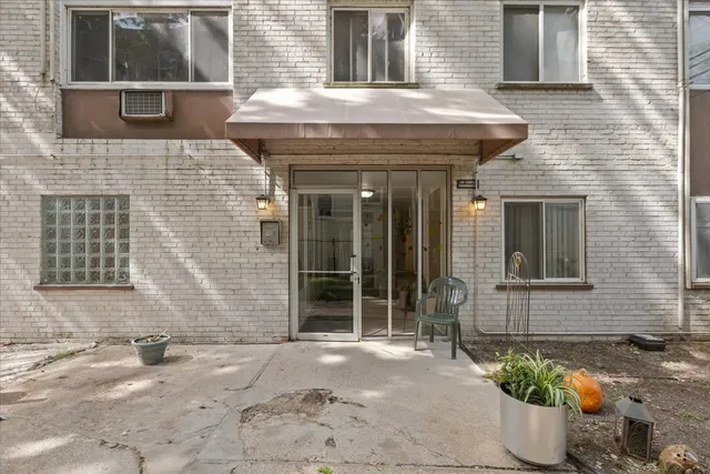 a front view of a house with a window