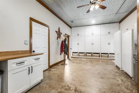 a view of a hallway with closet