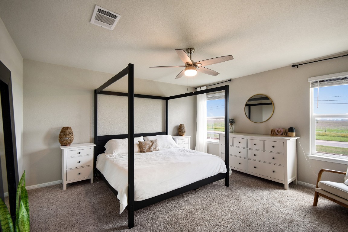 217 Frederick Drive Georgetown, TX 78626 - Photo 13 of 36 a bedroom with a bed next to a window with the dresser