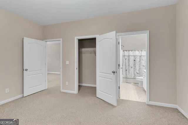 wooden floor and closet in a room