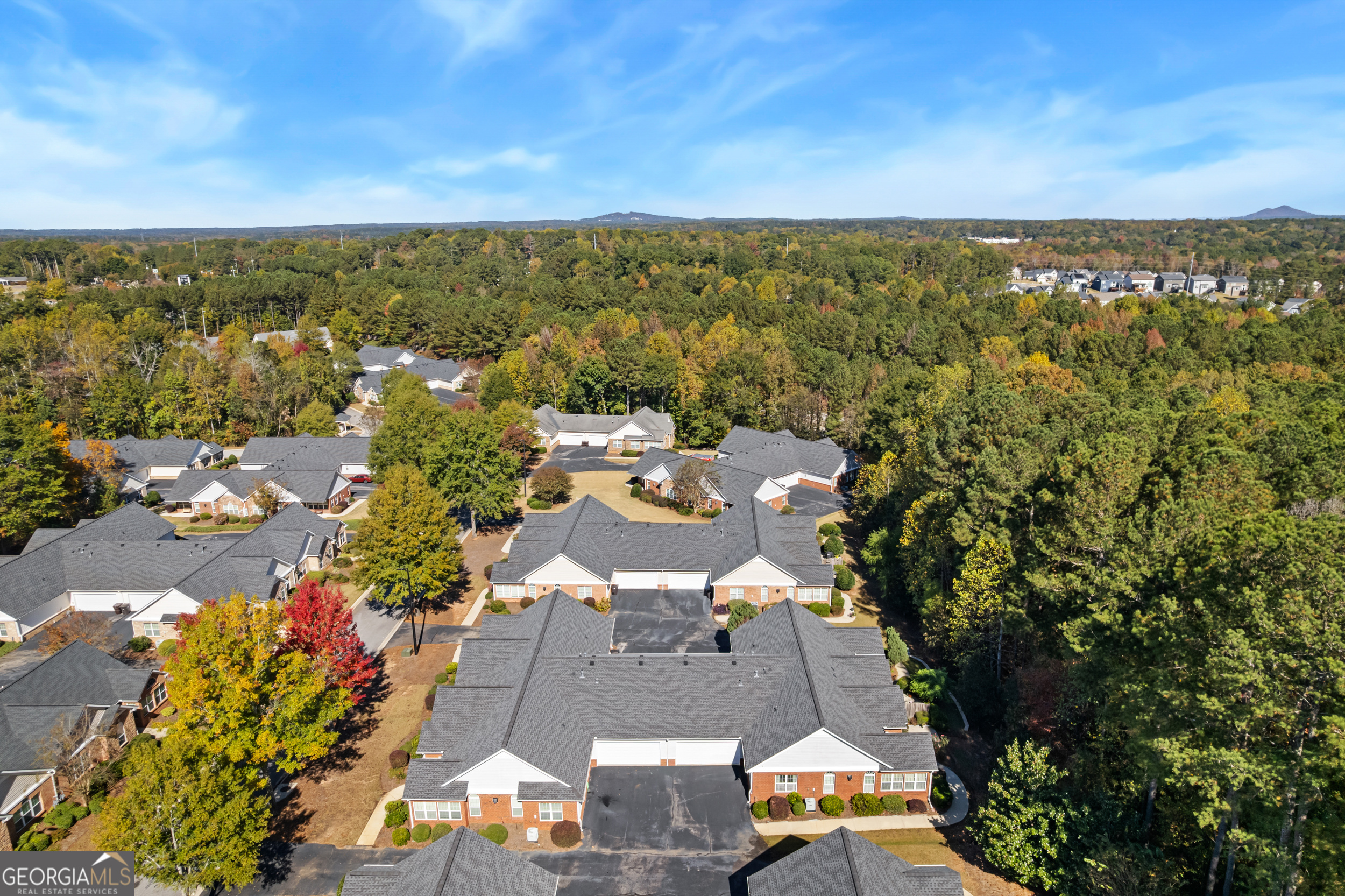 4557 Caleb Crossing, Unit 71 Powder Springs, GA 30127 - Photo 27 of 29 an aerial view of residential houses with outdoor space