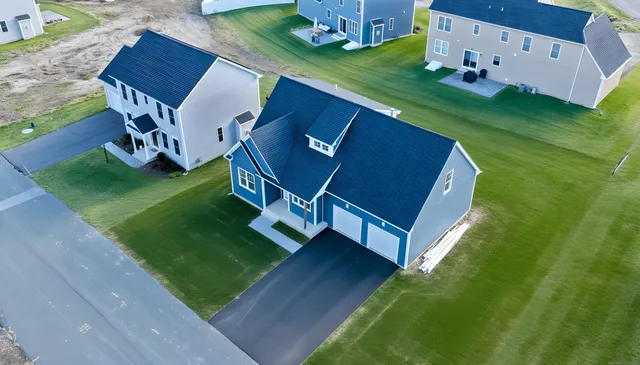 an aerial view of a house