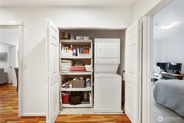 a view of kitchen and utility room