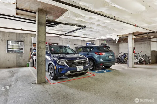 a car parked in garage