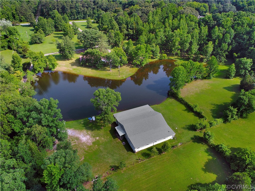 3700 Beulah Road Richmond, VA 23237 - Photo 1 of 33 Aerial View of Pond and Barn
