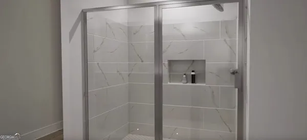 a bathroom with a shower