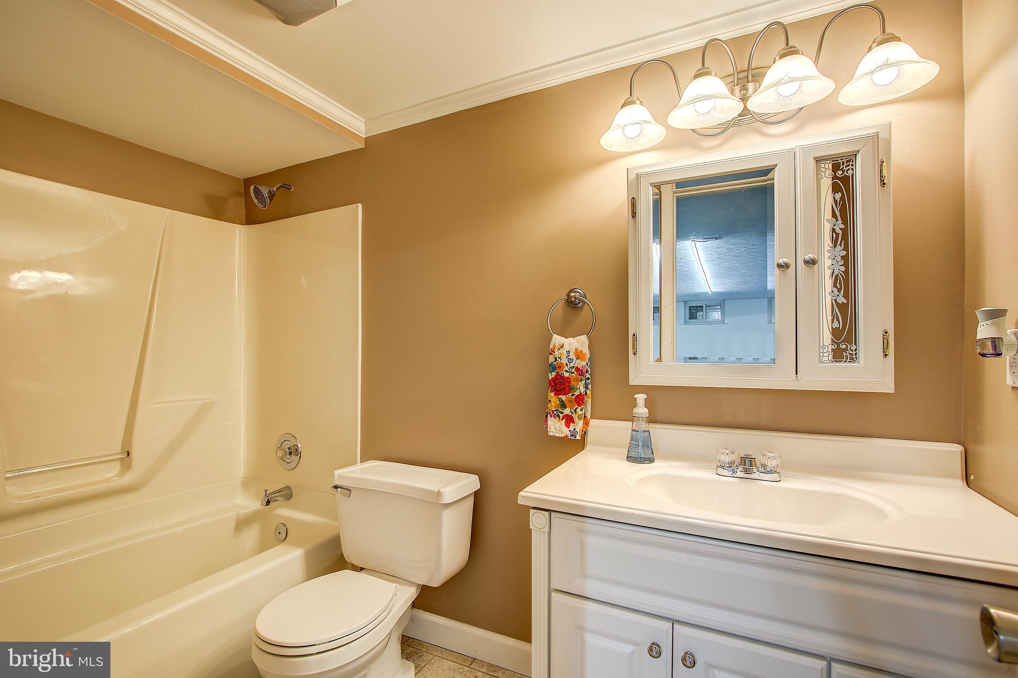 13846 Penn Shop Road Mount Airy, MD 21771 - Photo 20 of 42 a bathroom with a sink a toilet and shower