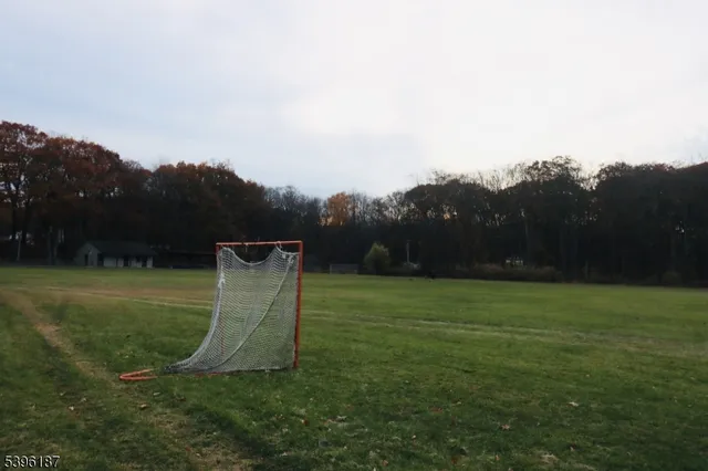a view of a golf course with a garden