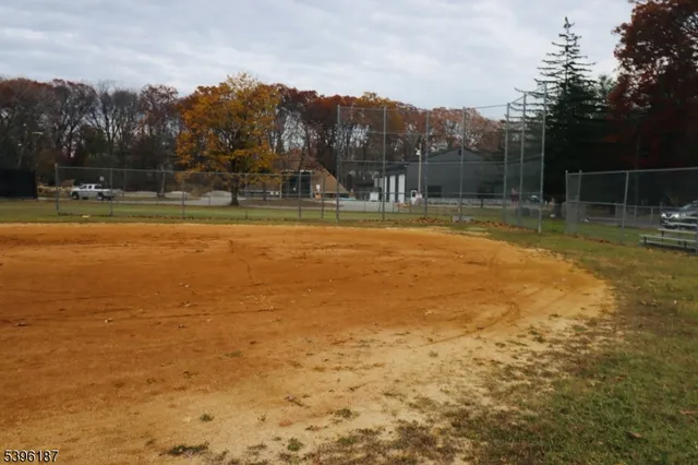 a view of swimming pool with a yard and a large tree