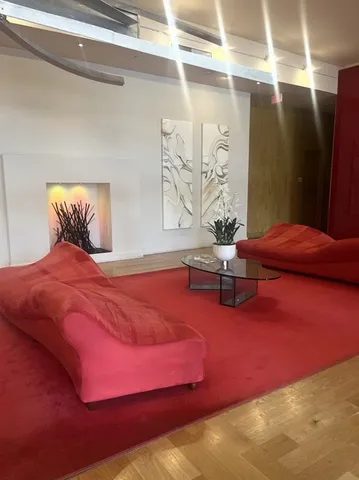 a living room with furniture