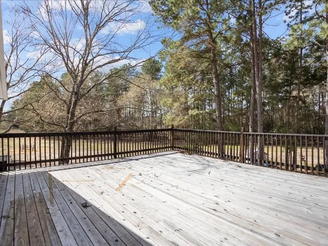 a view of wooden deck