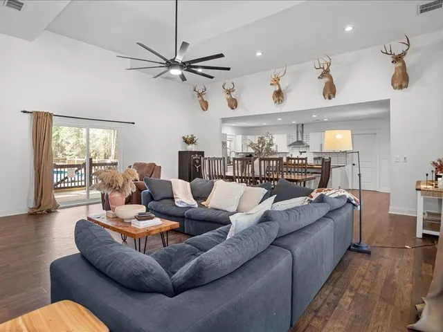 a living room with furniture