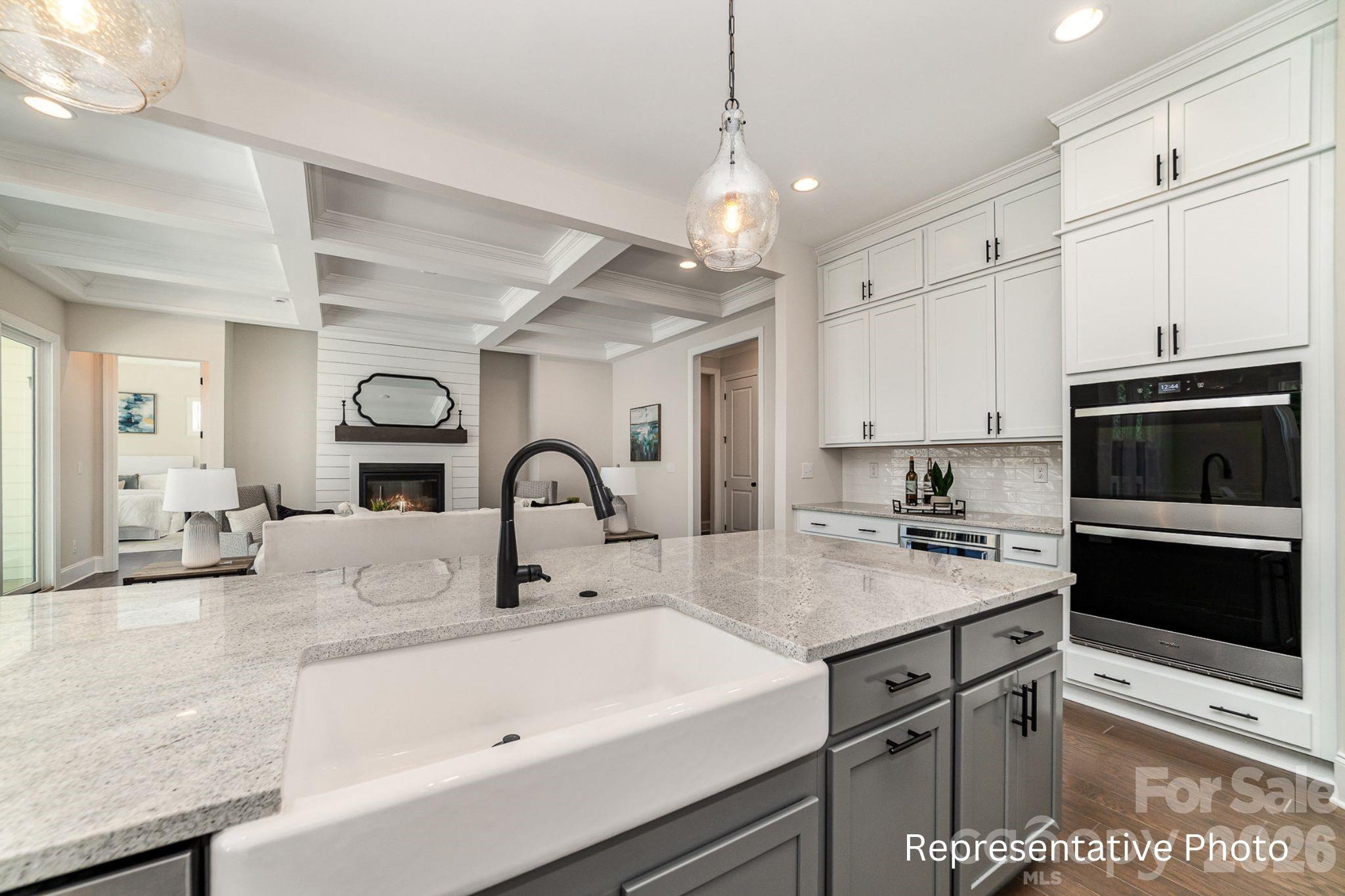 0 Rivendell Road, Unit 40 Denver, NC 28037 - Photo 3 of 23 a kitchen with kitchen island granite countertop a sink cabinets and stainless steel appliances