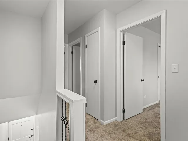 a view of a hallway with small space