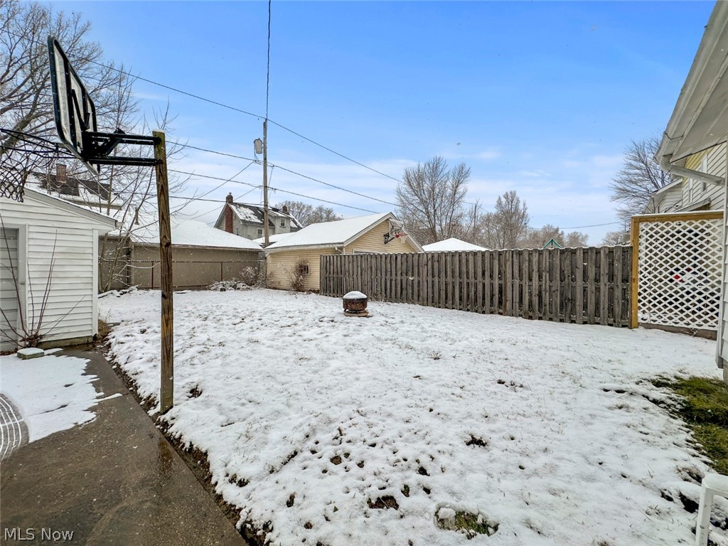 32 Como Street Struthers, OH 44471 - Photo 5 of 22 Snowy yard featuring a fenced backyard