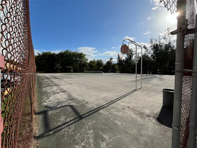 a view of a backyard with a tv