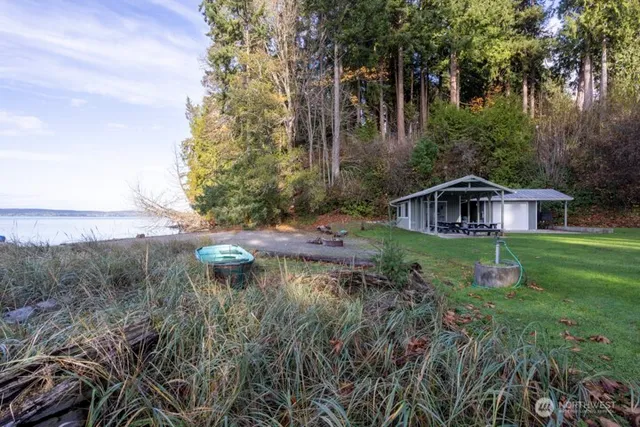 a backyard of a house with lots of green space