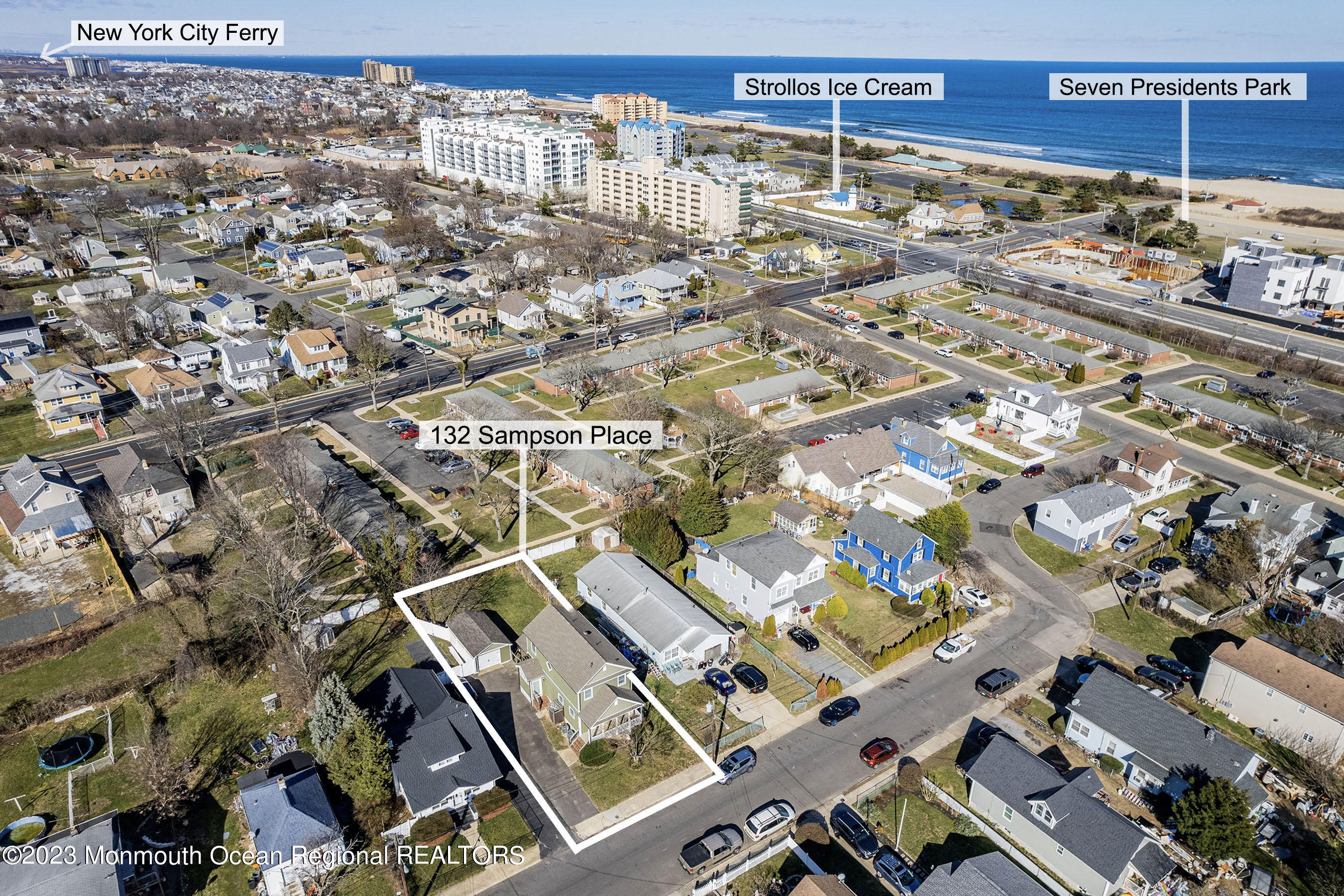 132 Sampson Place Long Branch, NJ 07740 - Photo 10 of 20 an aerial view of a building with parking space