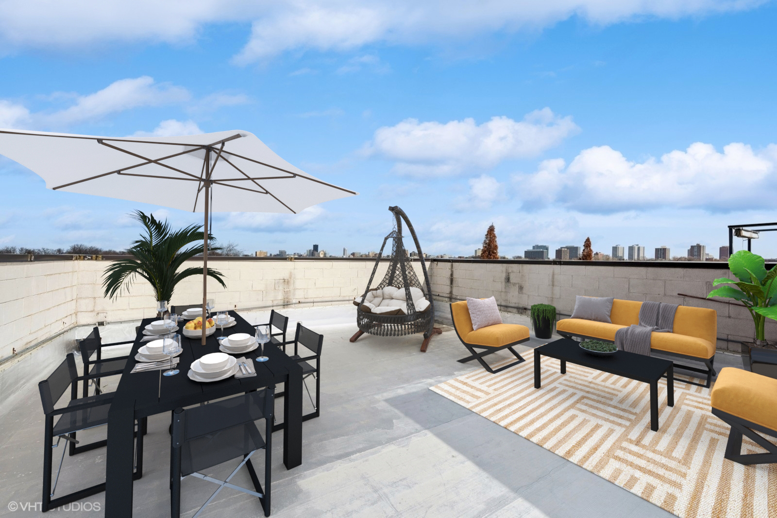 1430 West Irving Park Road, Unit 2 Chicago, IL 60613 - Photo 19 of 23 an outdoor sitting area with furniture and city view