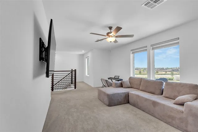 a view of a hallway with workspace