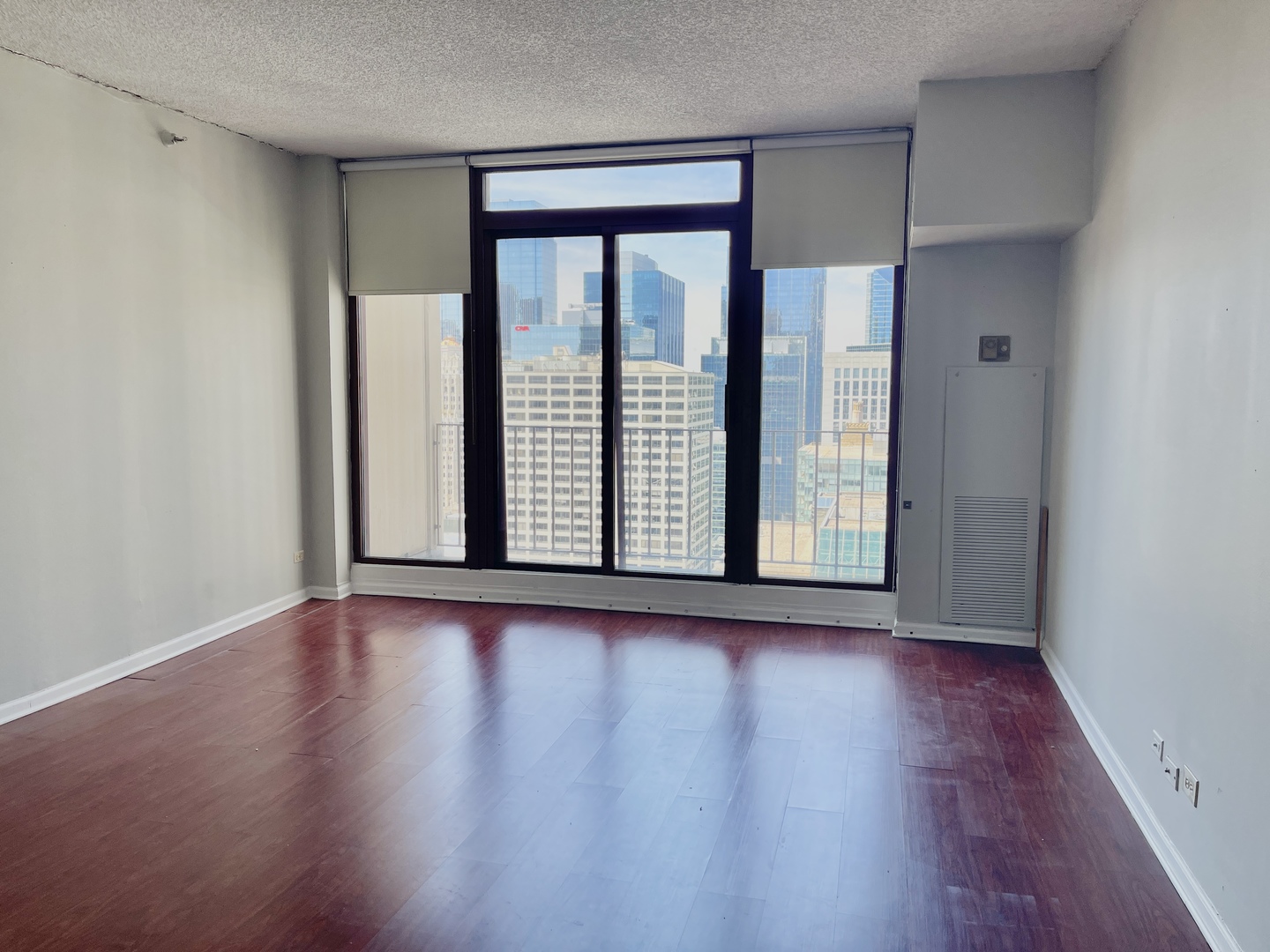 200 North Dearborn Street, Unit 4608 Chicago, IL 60601 - Photo 4 of 26 a view of an empty room with wooden floor and a window