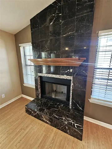 a room with fireplace