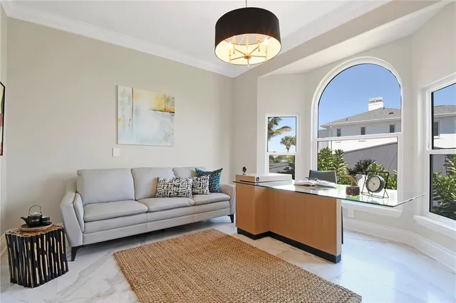 a living room with furniture