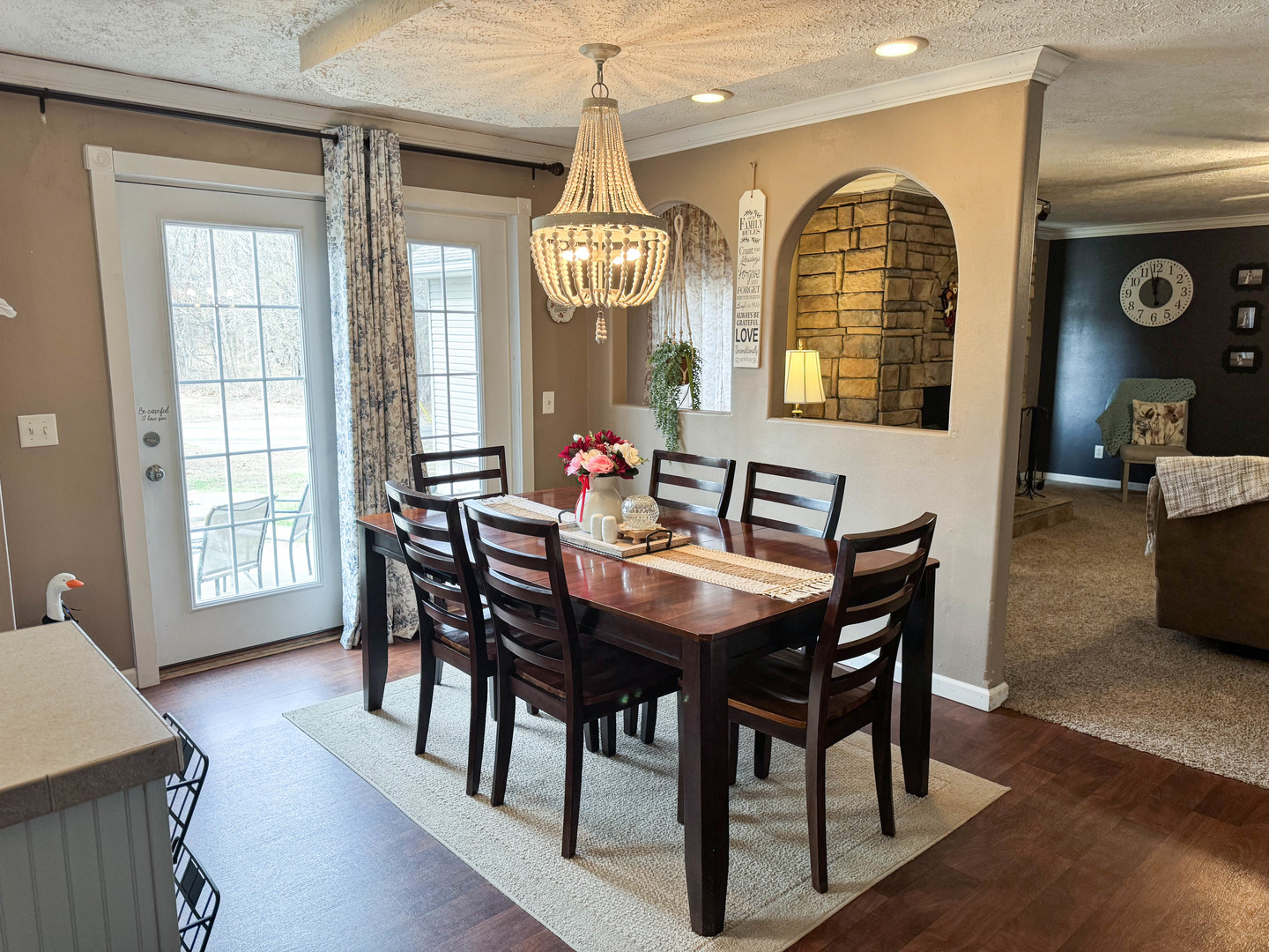 385 Toledo Cemetery Road Cobden, IL 62920 - Photo 22 of 38 a view of a dining room with furniture window and wooden floor