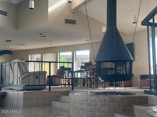 a view of front door and dining room