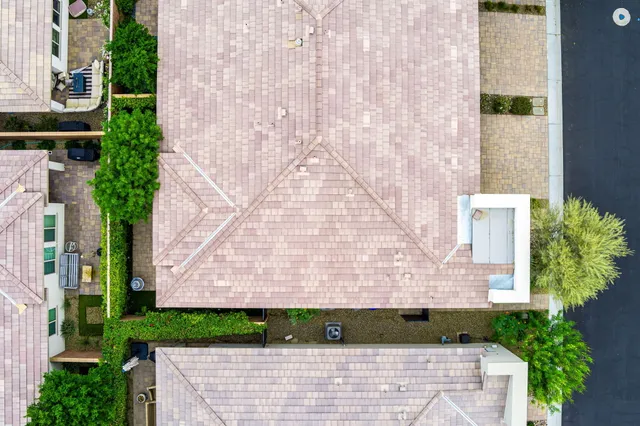 an aerial view of a house
