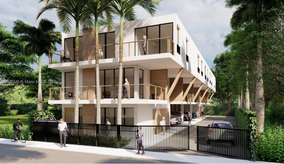 a view of a building with a street