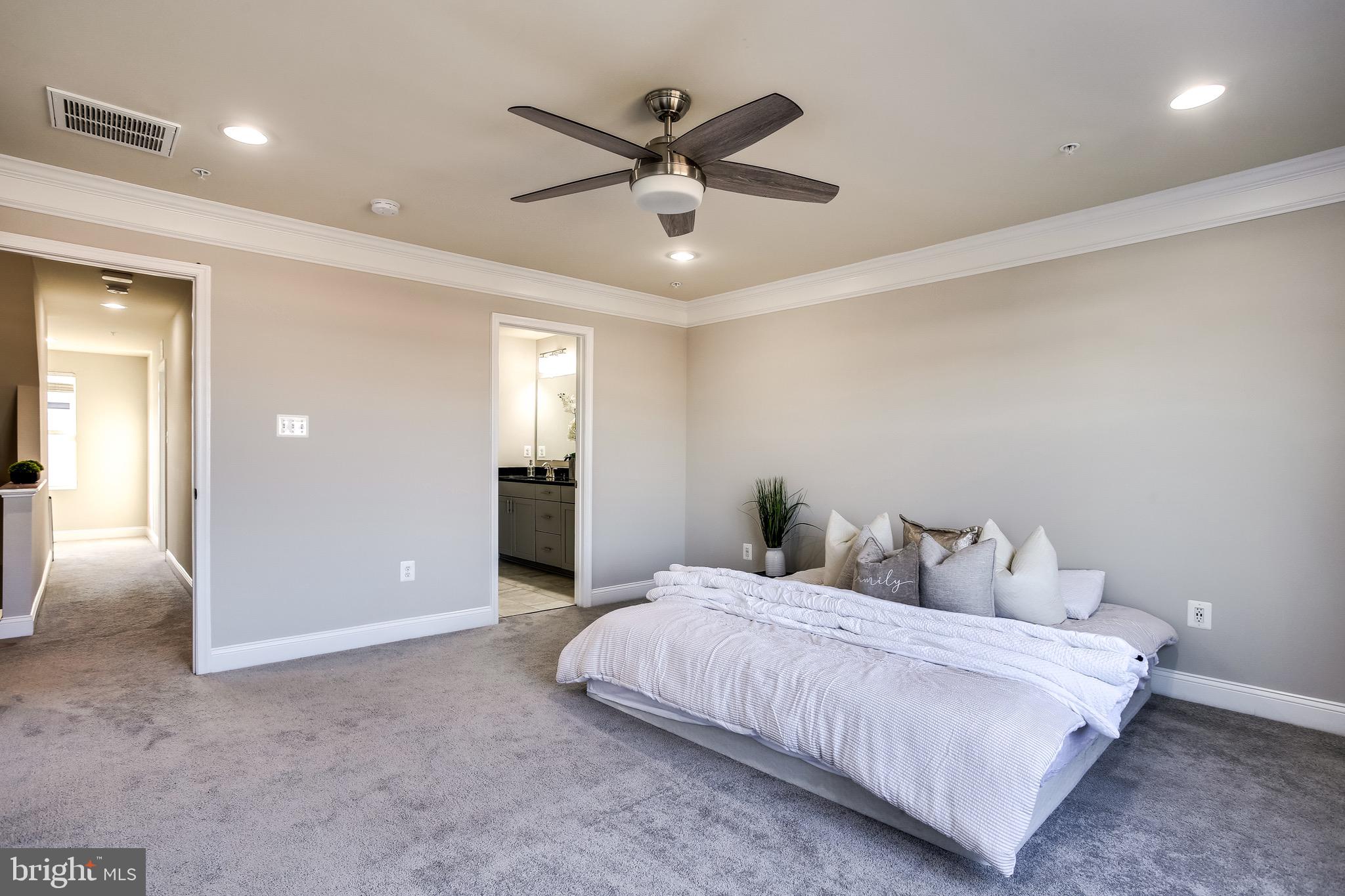 7034 Rackham Way Hanover, MD 21076 - Photo 17 of 42 Owner's Suite | Like NEW Carpet | Ceiling Fan.