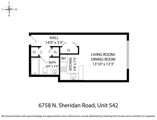 $1,302 | 6758 North Sheridan Road, Unit 342, Chicago, IL 60626
