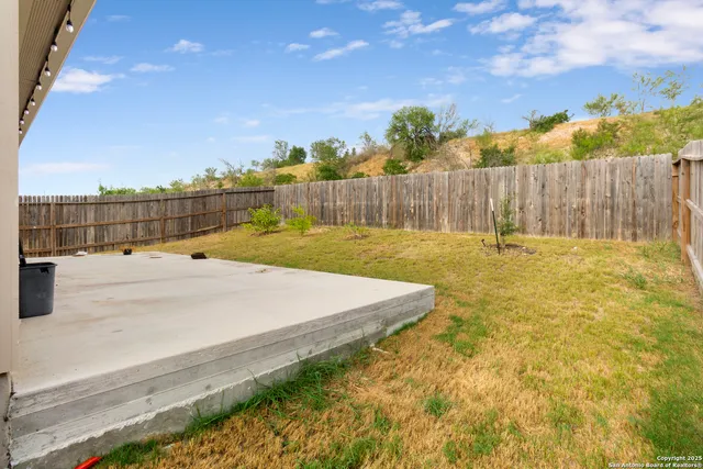 a view of a backyard