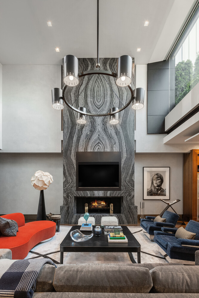 459 West Broadway, Unit PHS Manhattan, NY 10012 - Photo 4 of 17 a bedroom with furniture and a fireplace