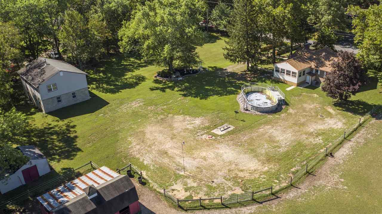 2183 Broadlane Road Williamstown, NJ 08094 - Photo 23 of 25 Aerial View of Main House, Lodge, Barn & Shed