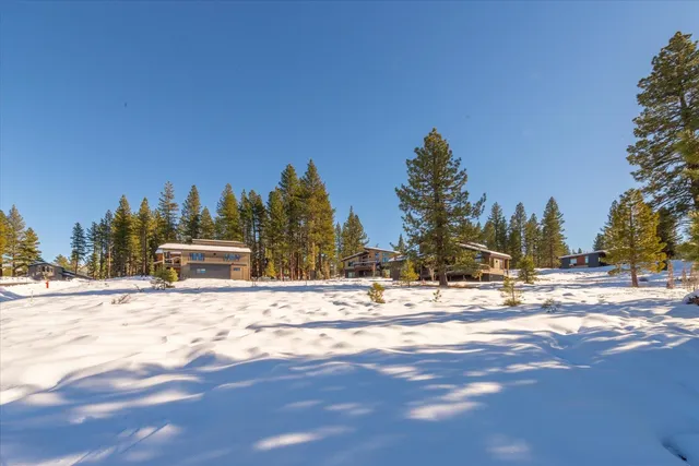 a view of snow on the side of a road