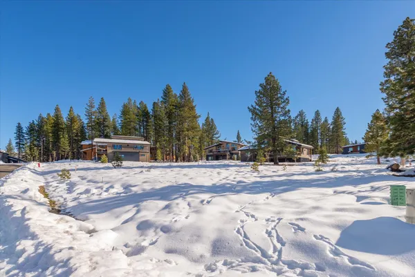 a view of a backyard of snow