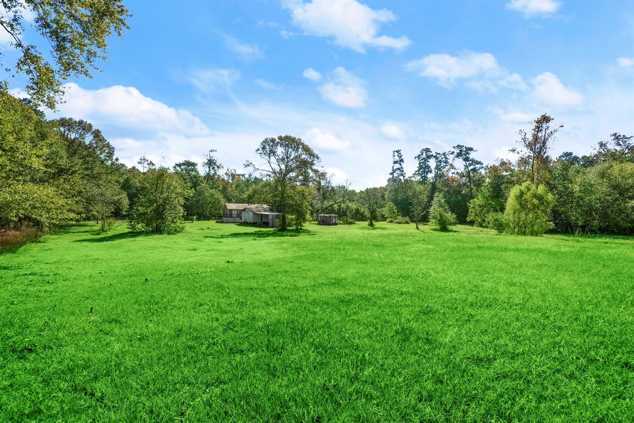 14676 Duke Road Splendora, TX 77372 - Photo 13 of 14 a view of a green field with wooden fence