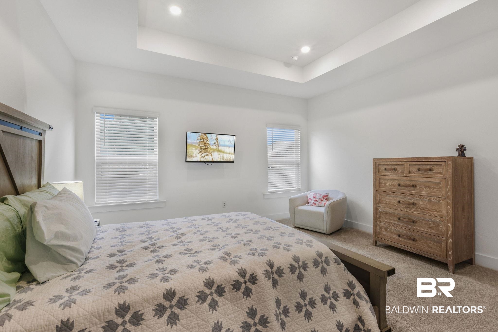 9859 Willet Way Foley, AL 36535 - Photo 12 of 23 Carpeted bedroom featuring a tray ceiling and recessed lighting
