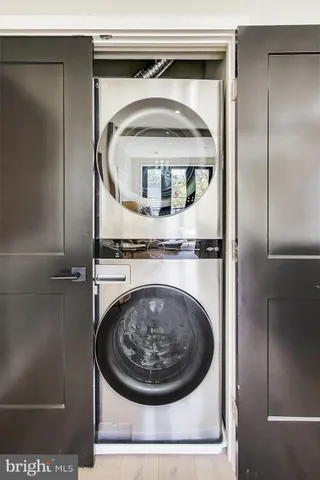 a utility room with a washer and dryer