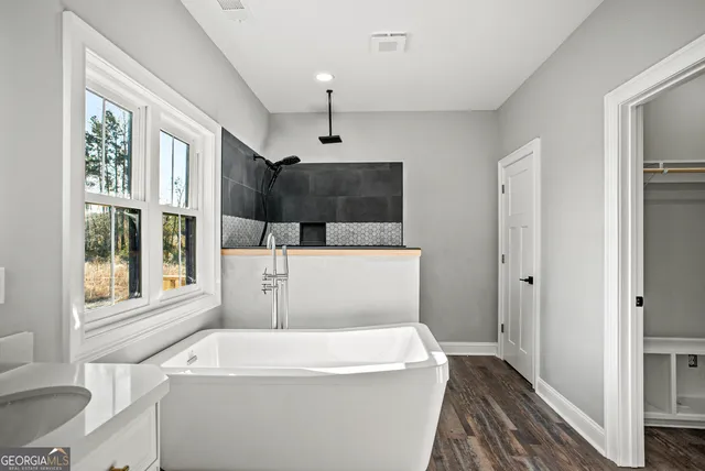 a room with a washer and dryer