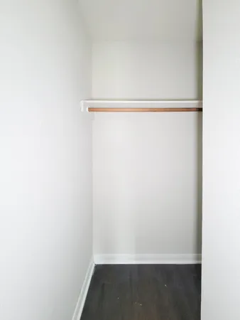 a view of small space with racks on the wall