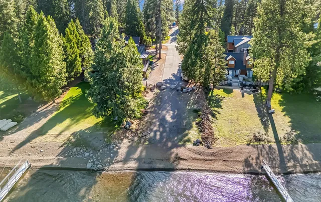 a yard with a mountain view