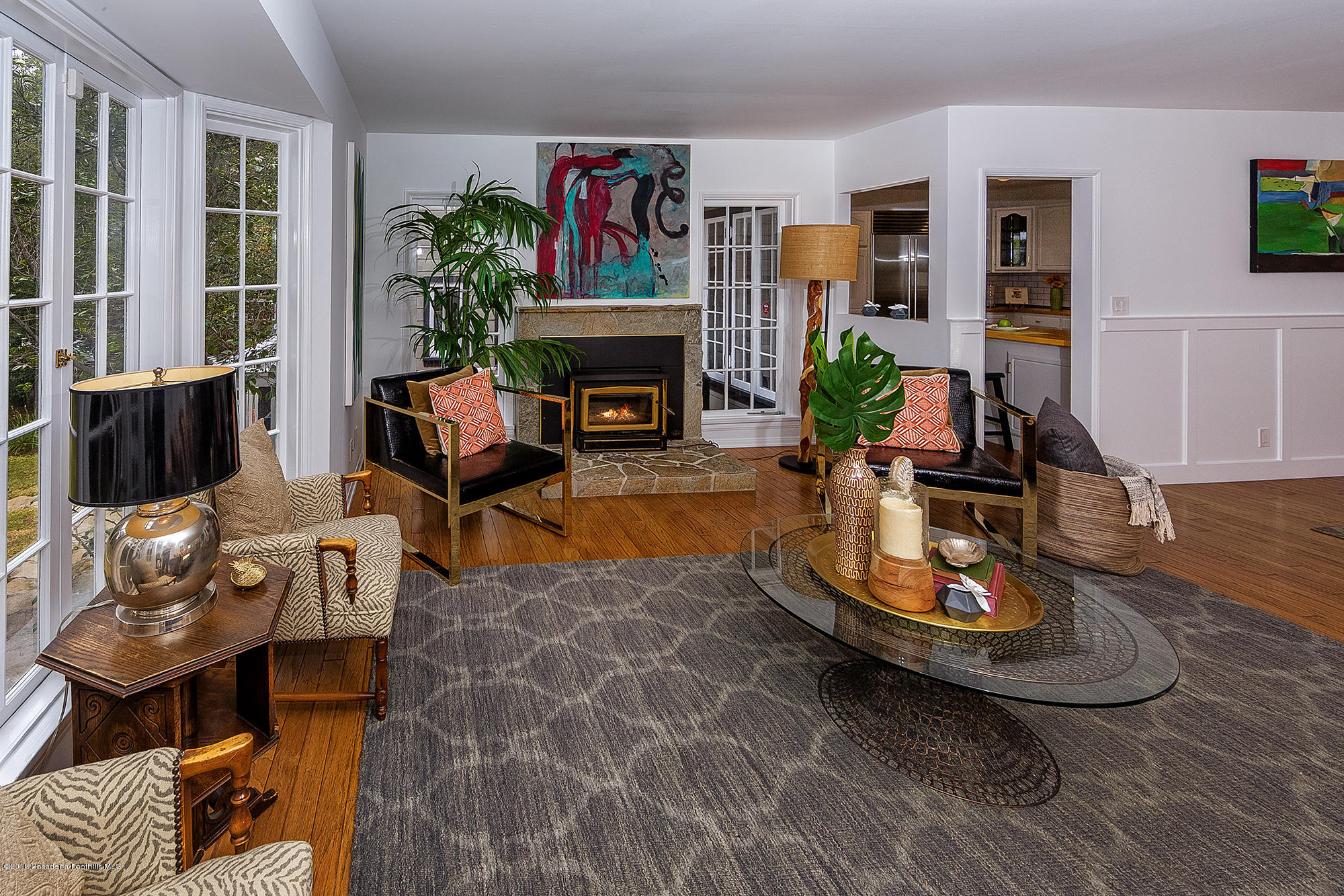 1280 Afton Street Pasadena, CA 91103 - Photo 7 of 39 a living room with furniture and a fireplace