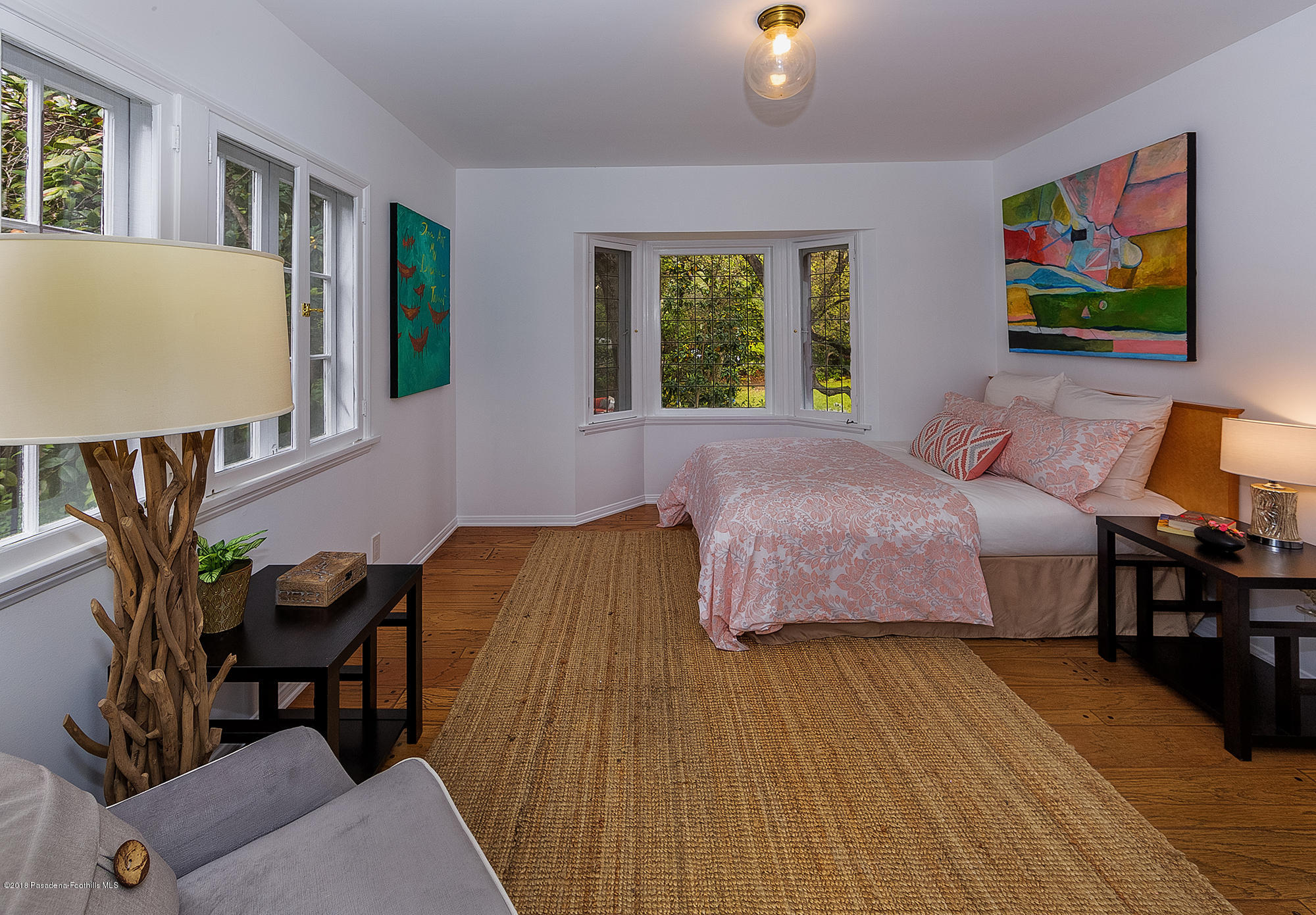 1280 Afton Street Pasadena, CA 91103 - Photo 8 of 39 a bedroom with a bed and wooden floor