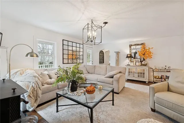 a living room with furniture